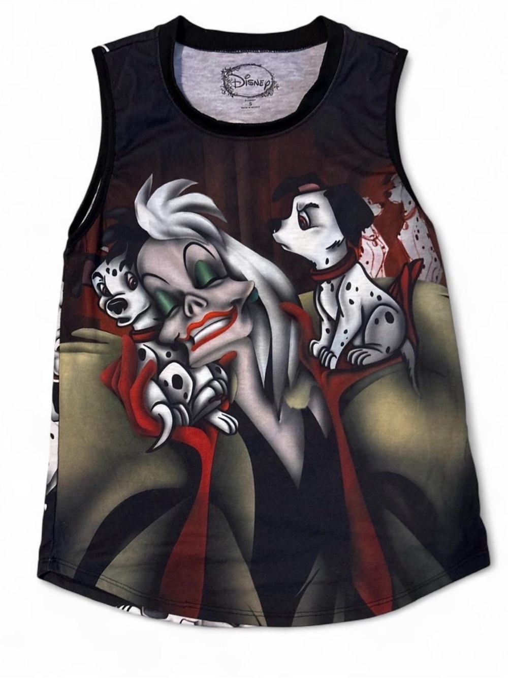 Disney Cruella de Vil Graphic Tank Top - Black, White, Red